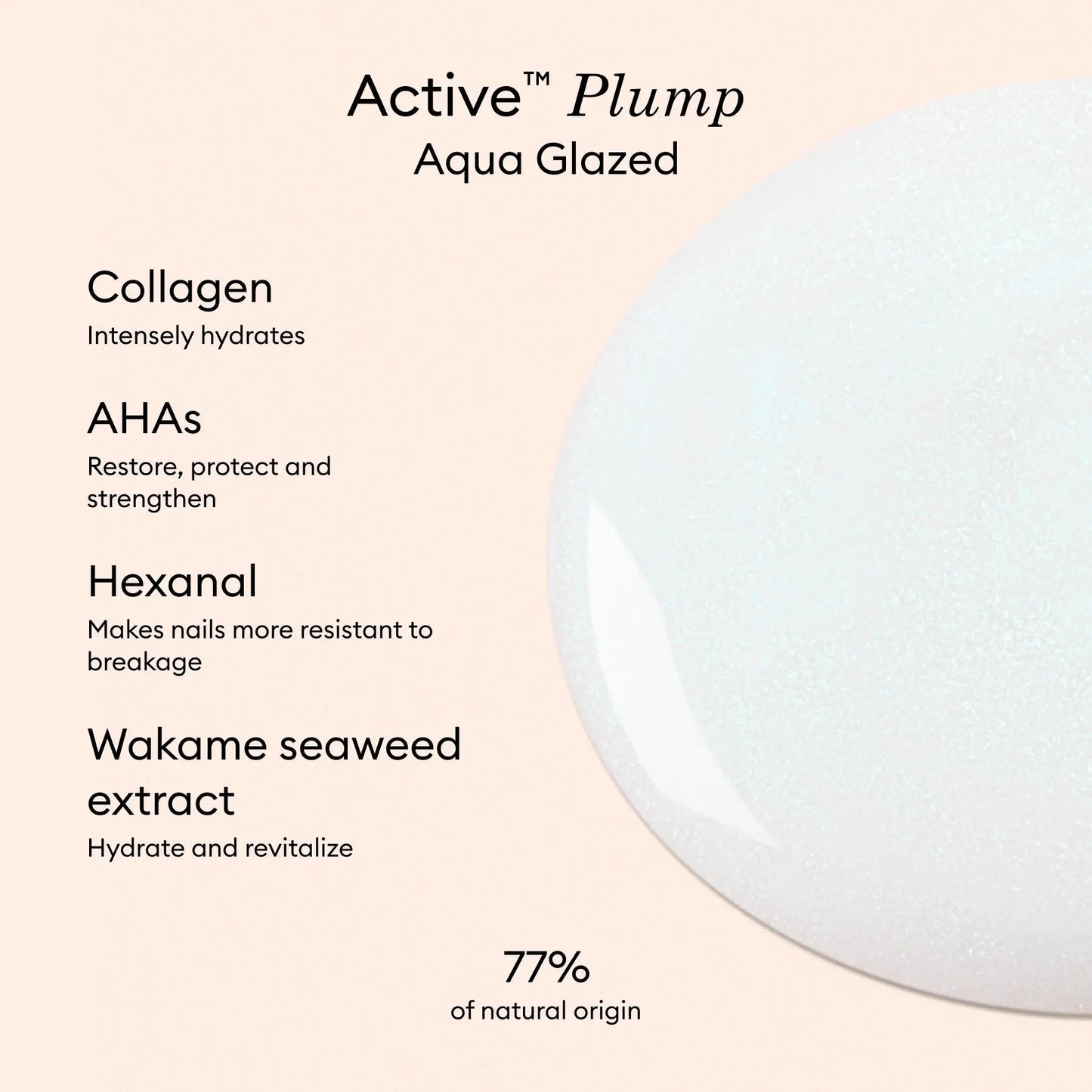 Manucurist Active Plump Aqua Glazed - Nail Strengthener & Enhancer - Volumizing Effect for Fuller Nails