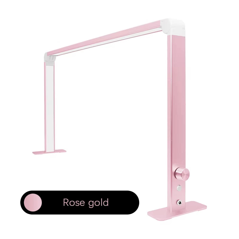 Modern Aluminum LED Desk Lamp – Portable, Dimmable, Adjustable Brightness, Eye-Caring Light, Silver